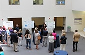 REThink at Drexel University participant Omar Ali presents his research to a crowd at the August 3 showcase.